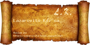 Lazarovits Kósa névjegykártya